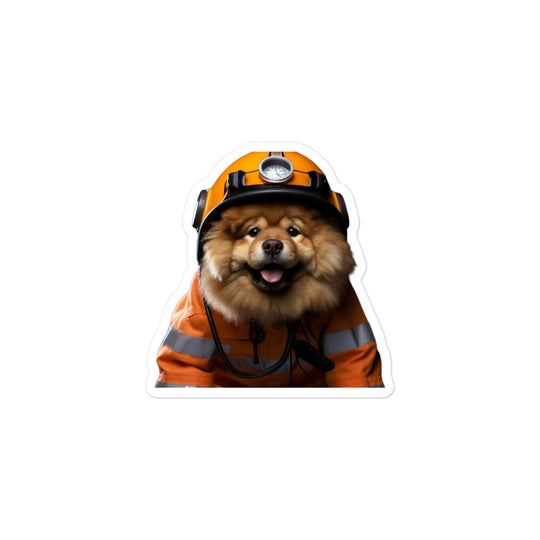 Chow Chow Firefighter Sticker - Stickerfy.ai