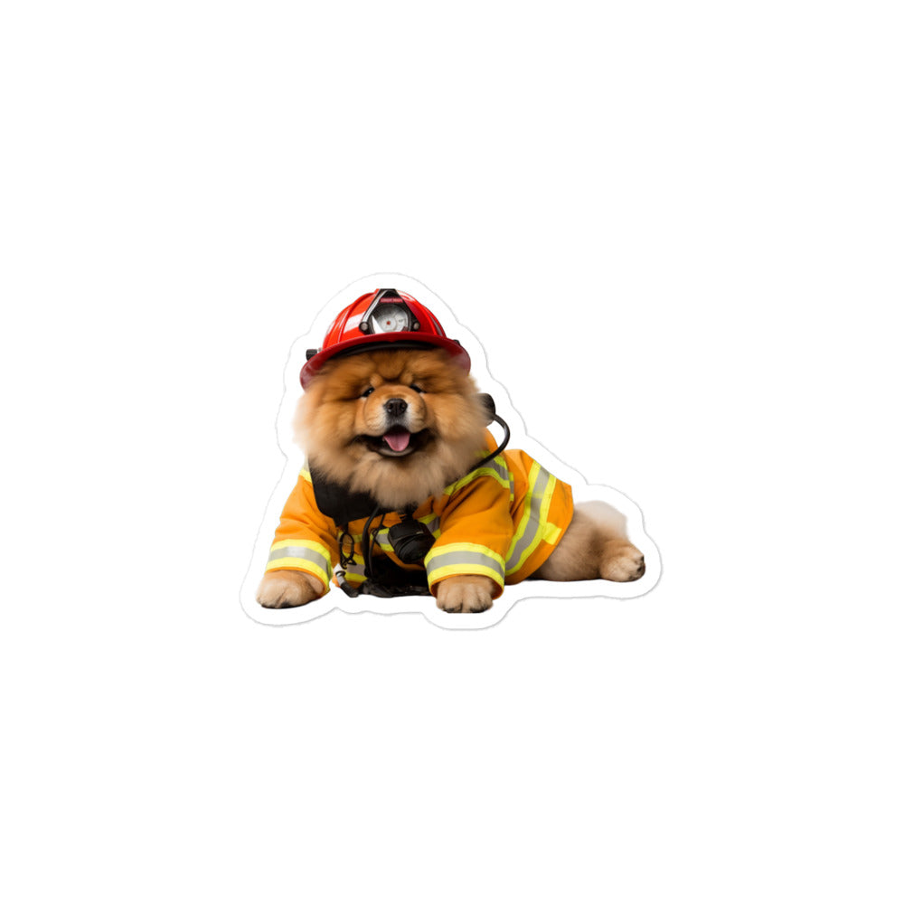 Chow Chow Firefighter Sticker - Stickerfy.ai