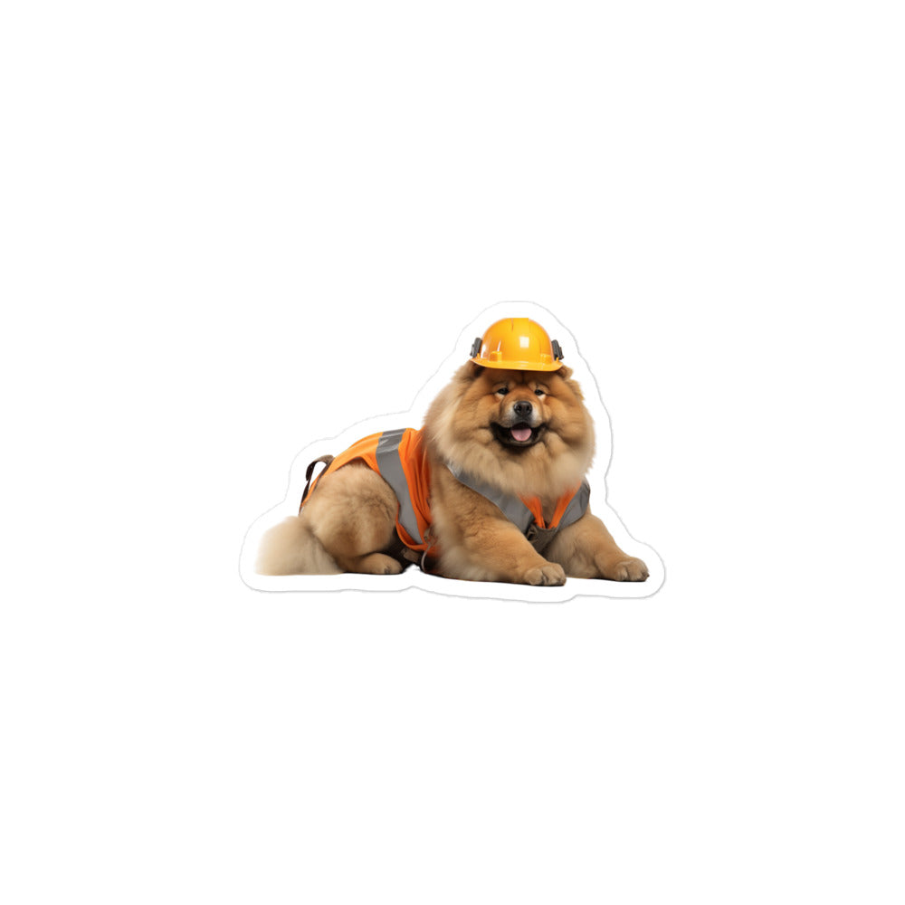 Chow Chow Contractor Sticker - Stickerfy.ai