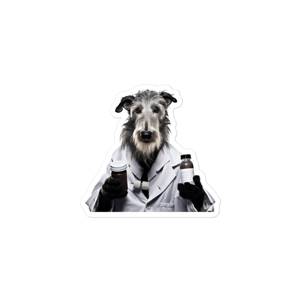 Scottish Deerhound Pharmacist Sticker - Stickerfy.ai