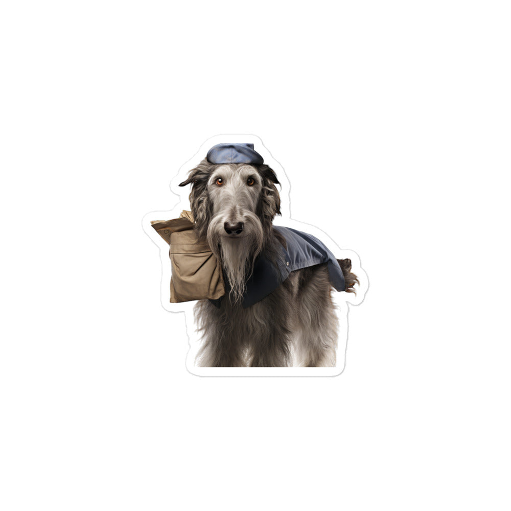 Scottish Deerhound Mail Carrier Sticker - Stickerfy.ai