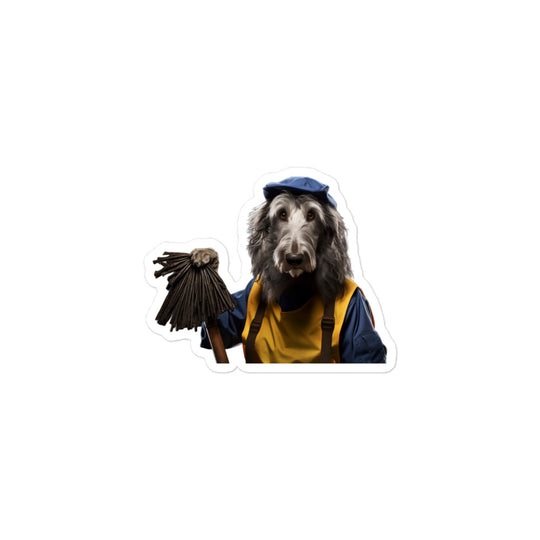 Scottish Deerhound Janitor Sticker - Stickerfy.ai