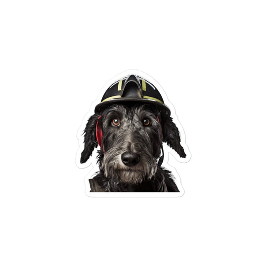 Scottish Deerhound Firefighter Sticker - Stickerfy.ai