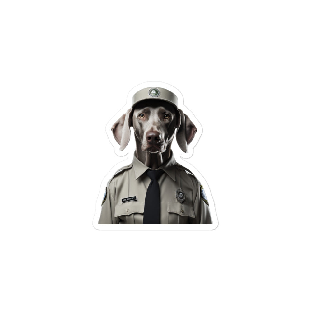 Weimaraner Security Officer Sticker - Stickerfy.ai