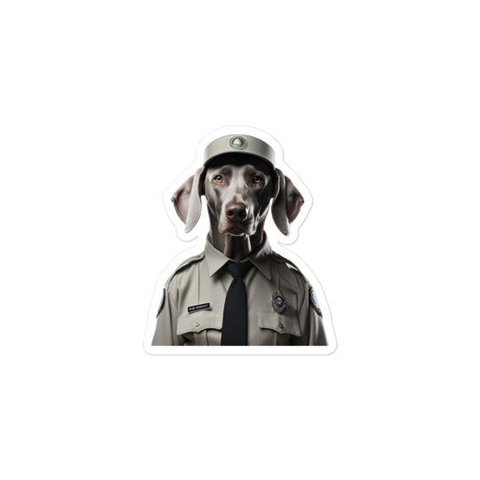 Weimaraner Security Officer Sticker - Stickerfy.ai