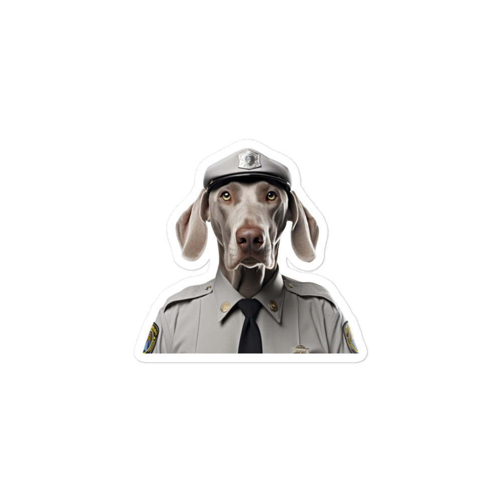 Weimaraner Security Officer Sticker - Stickerfy.ai