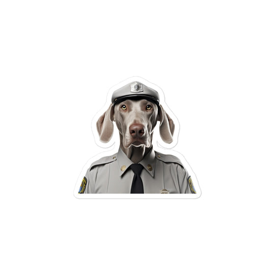 Weimaraner Security Officer Sticker - Stickerfy.ai