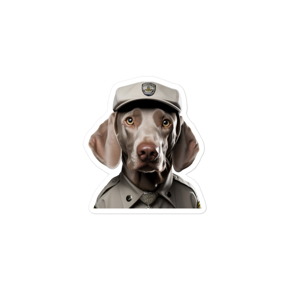 Weimaraner Security Officer Sticker - Stickerfy.ai