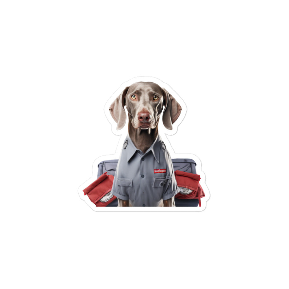 Weimaraner Mail Carrier Sticker - Stickerfy.ai