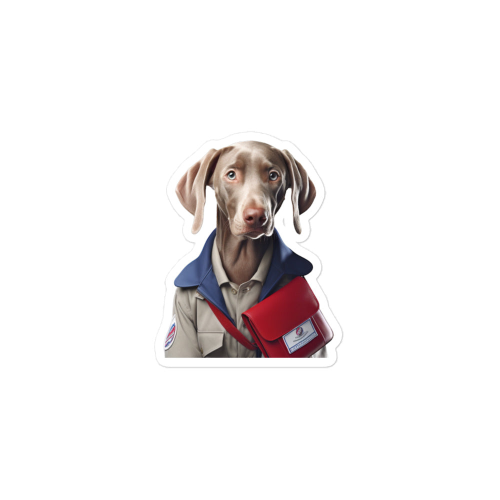 Weimaraner Mail Carrier Sticker - Stickerfy.ai