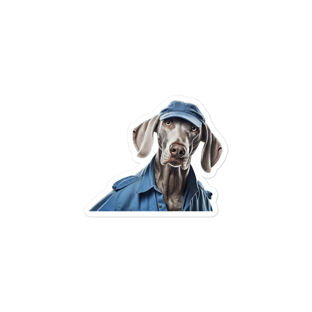 Weimaraner Janitor Sticker - Stickerfy.ai