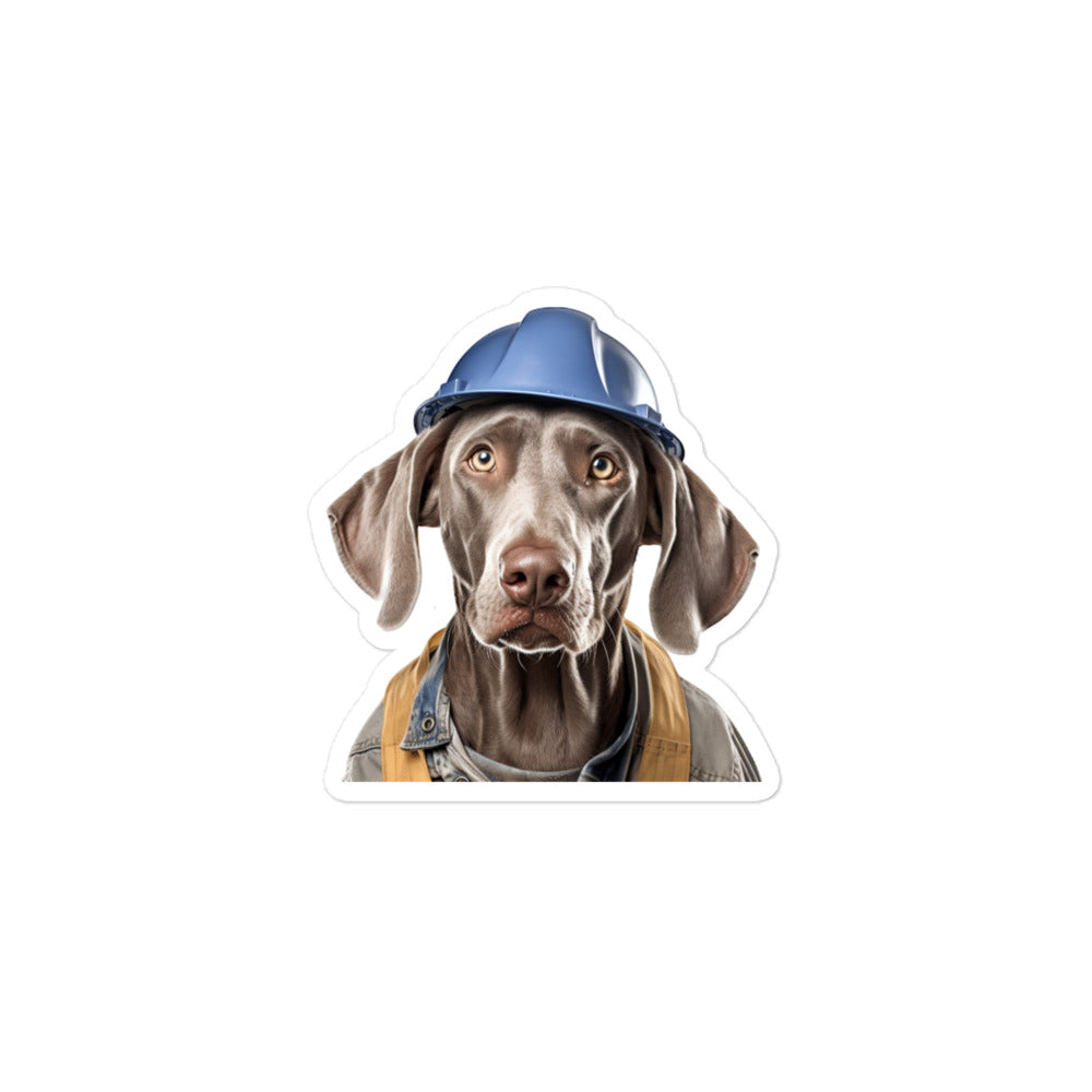 Weimaraner Janitor Sticker - Stickerfy.ai