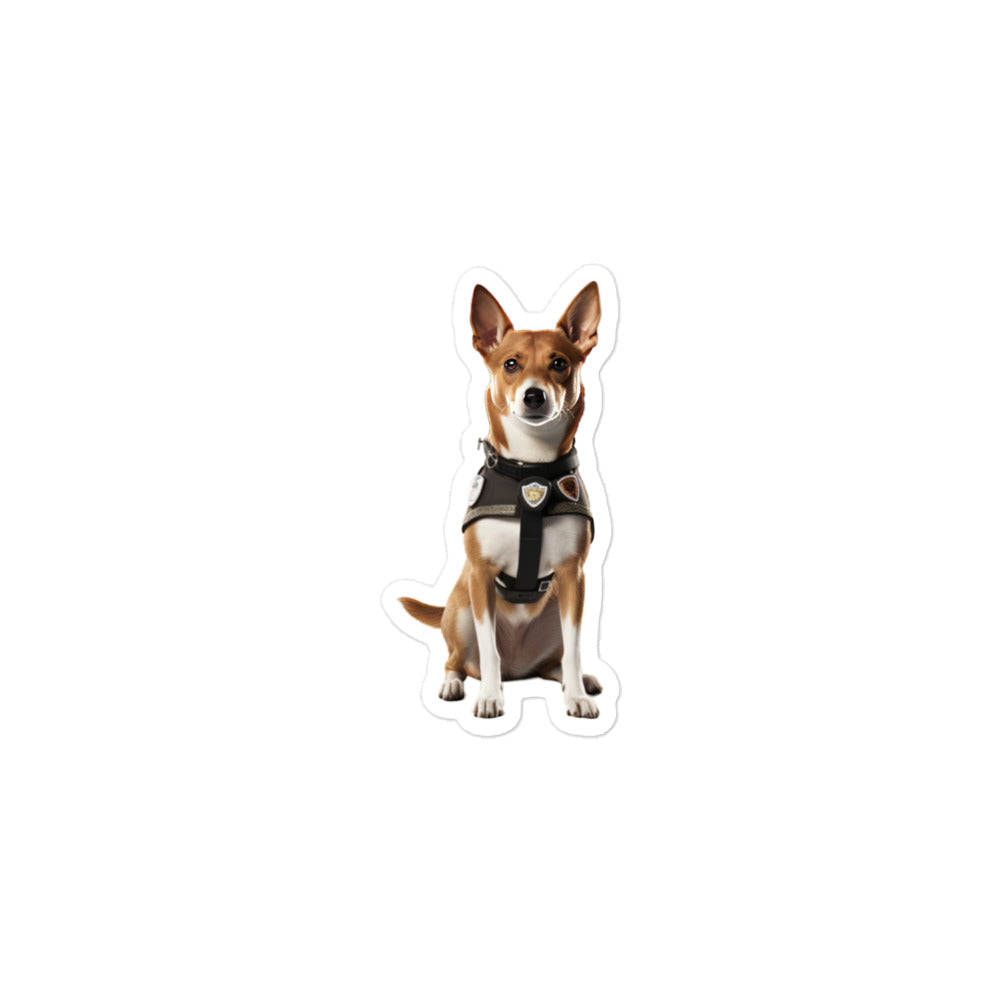 Basenji Security Officer Sticker - Stickerfy.ai