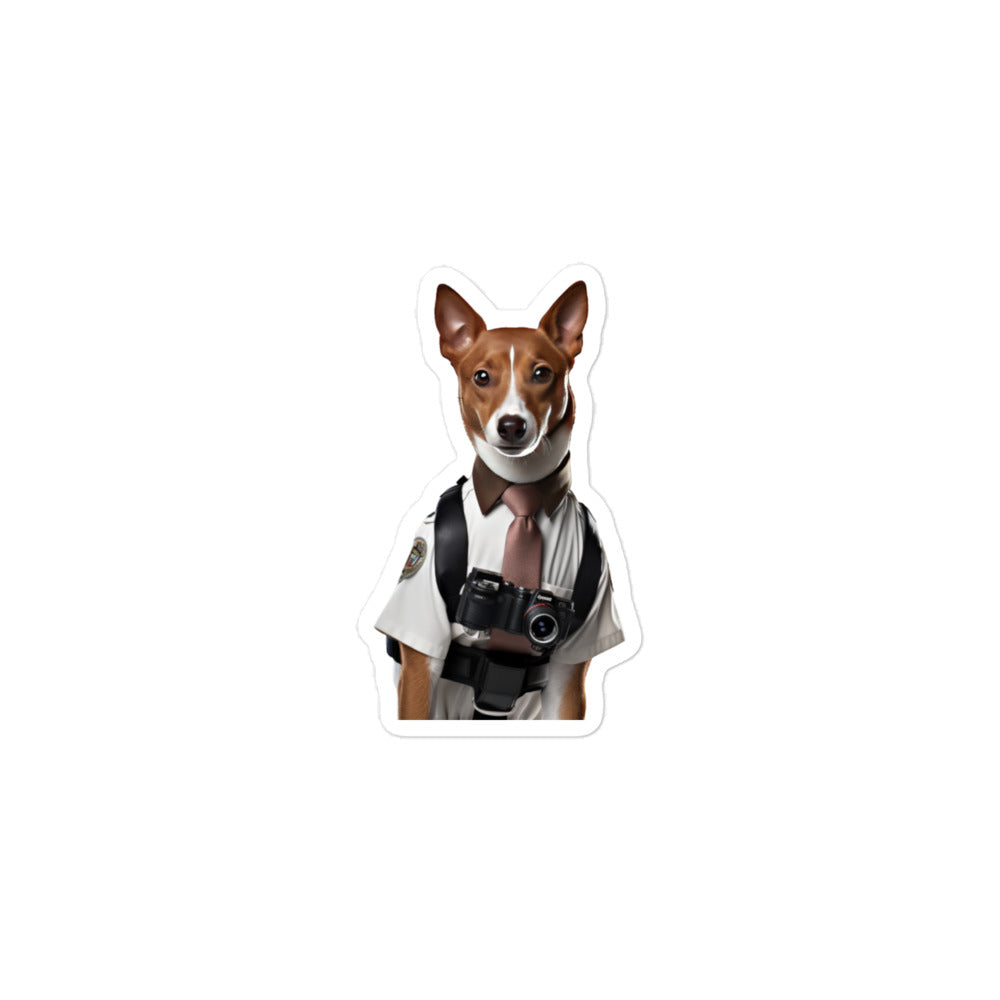 Basenji Security Officer Sticker - Stickerfy.ai