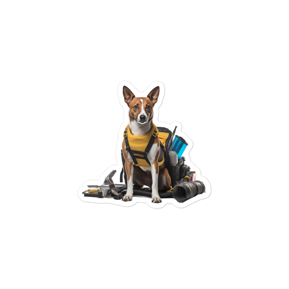 Basenji Janitor Sticker - Stickerfy.ai