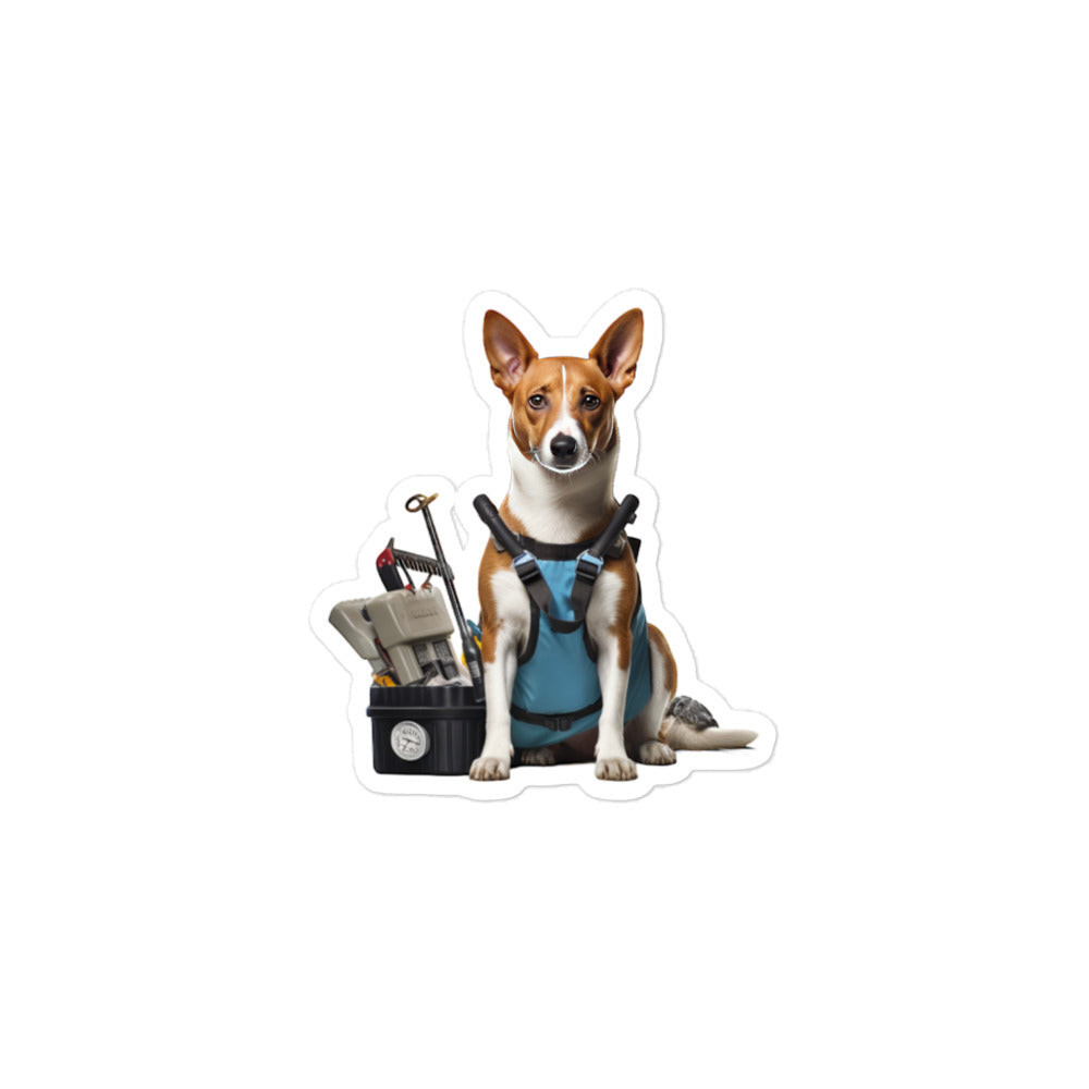 Basenji Janitor Sticker - Stickerfy.ai