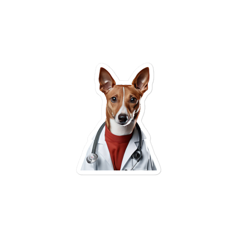 Basenji Doctor Sticker - Stickerfy.ai