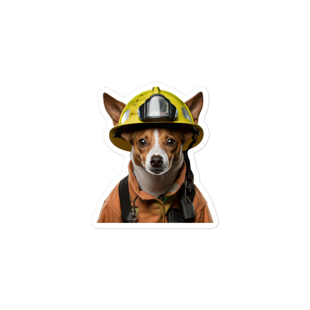 Basenji Firefighter Sticker - Stickerfy.ai