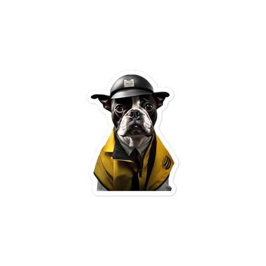 Boston Terrier Transit Operator Sticker - Stickerfy.ai