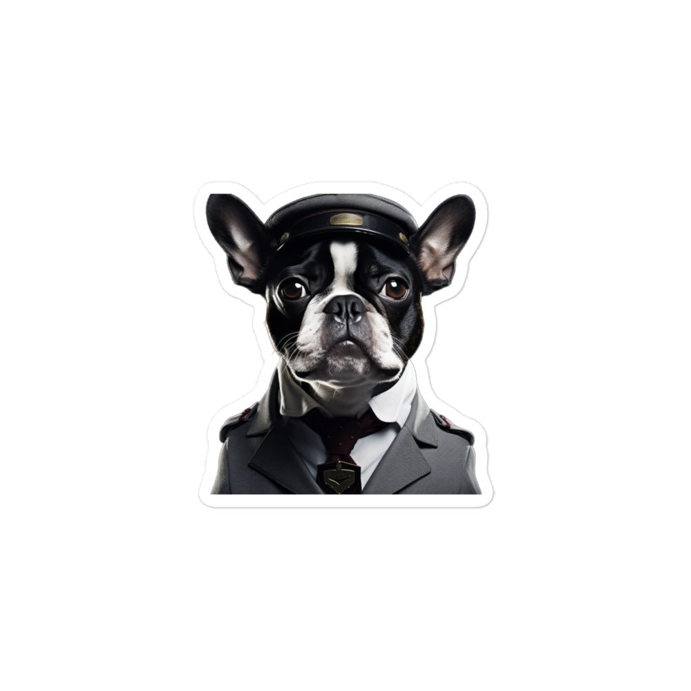 Boston Terrier Transit Operator Sticker - Stickerfy.ai