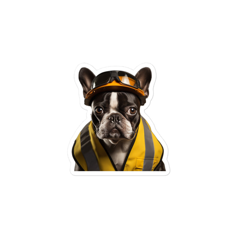 Boston Terrier Transit Operator Sticker - Stickerfy.ai