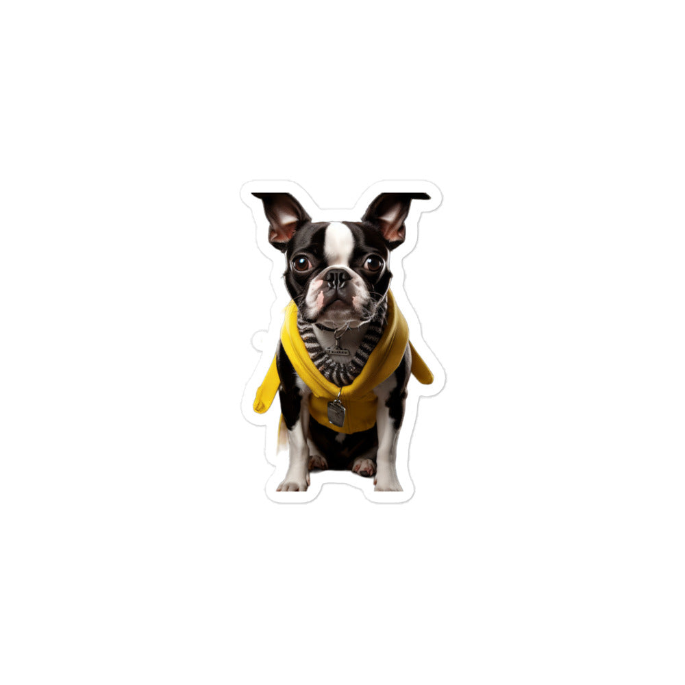Boston Terrier Student Sticker - Stickerfy.ai
