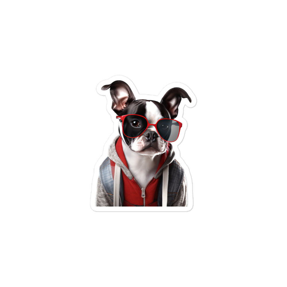 Boston Terrier Student Sticker - Stickerfy.ai