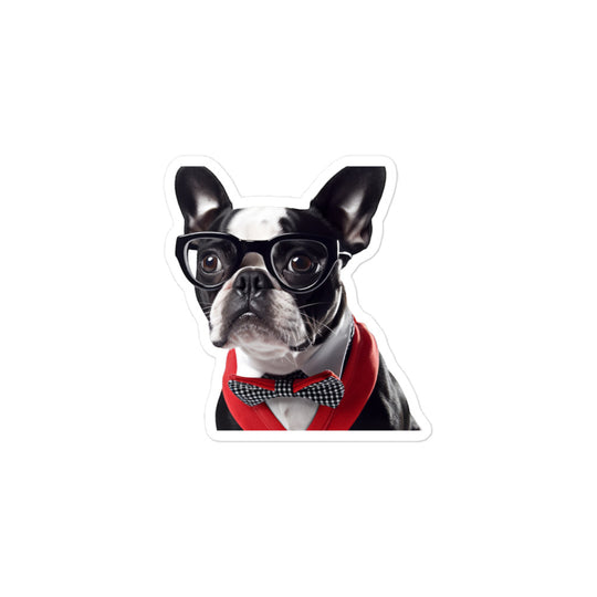 Boston Terrier Student Sticker - Stickerfy.ai