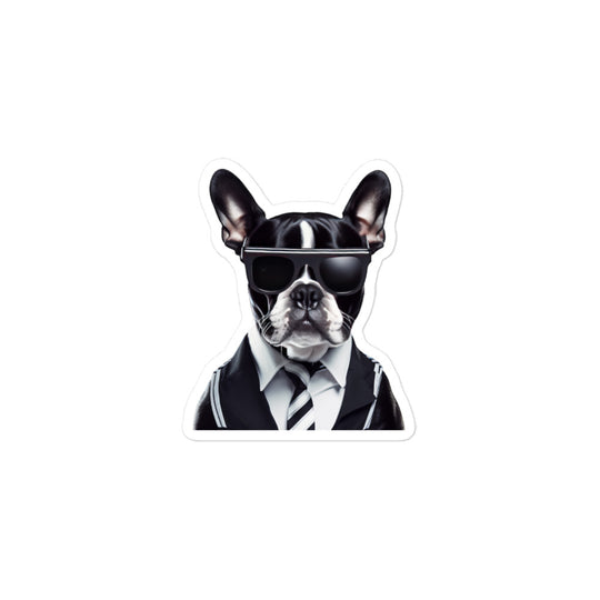 Boston Terrier Security Officer Sticker - Stickerfy.ai