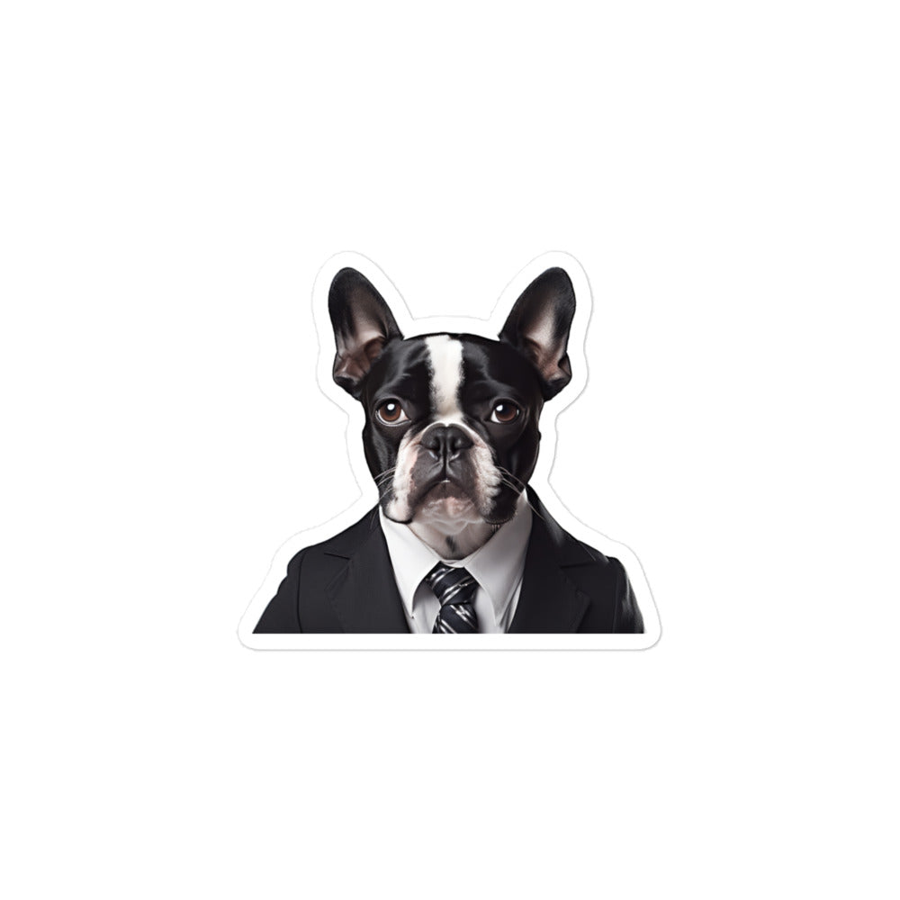 Boston Terrier Sales Consultant Sticker - Stickerfy.ai