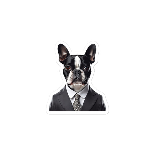 Boston Terrier Sales Consultant Sticker - Stickerfy.ai