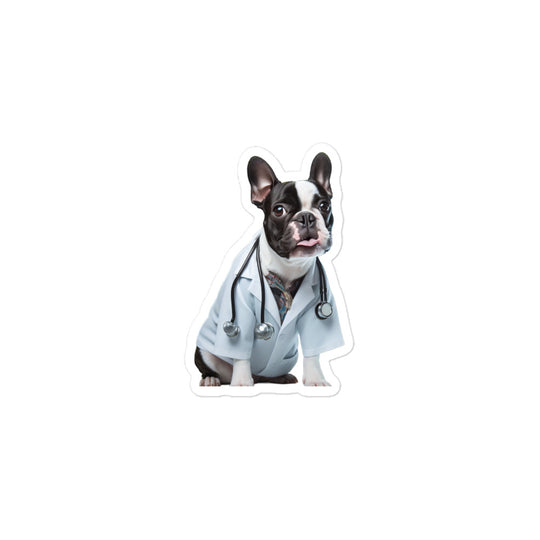 Boston Terrier Doctor Sticker - Stickerfy.ai