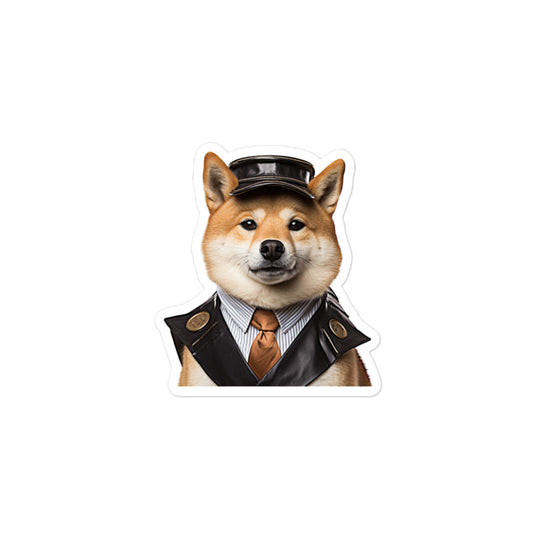 Shiba Inu Transit Operator Sticker - Stickerfy.ai