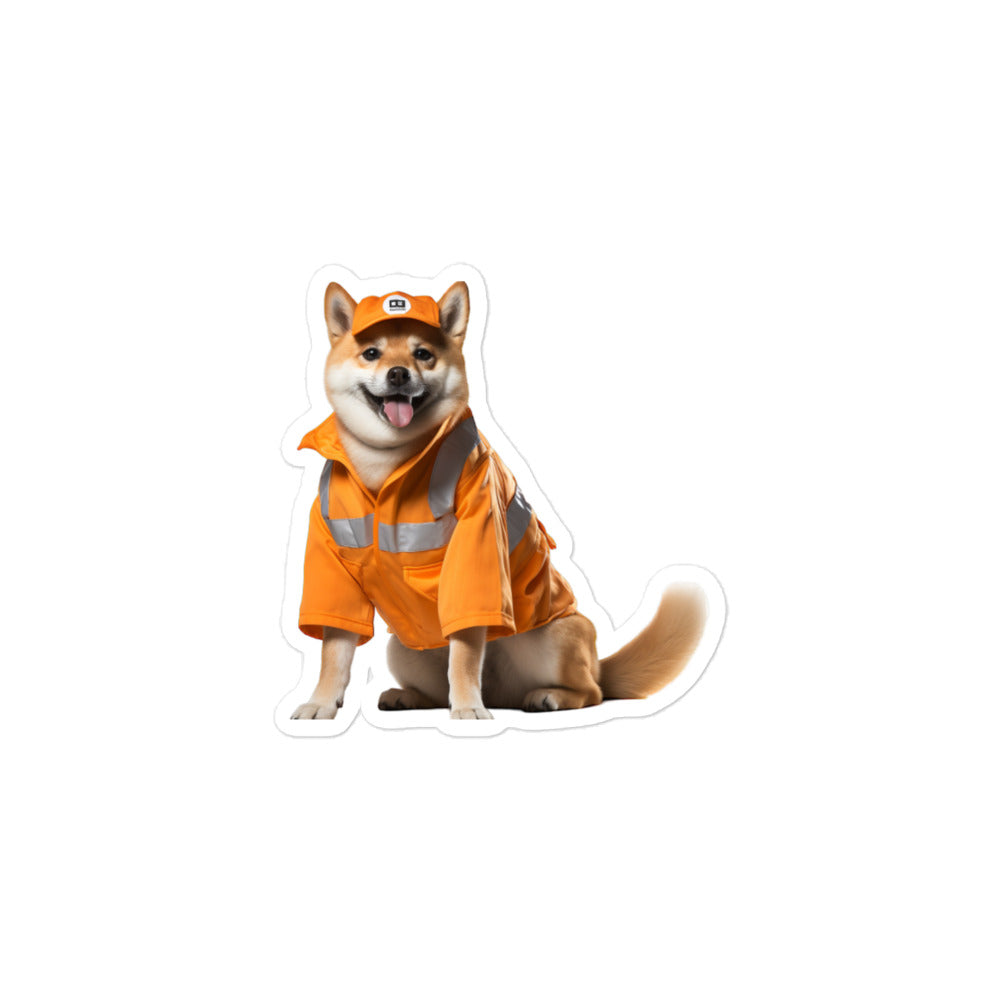 Shiba Inu Transit Operator Sticker - Stickerfy.ai