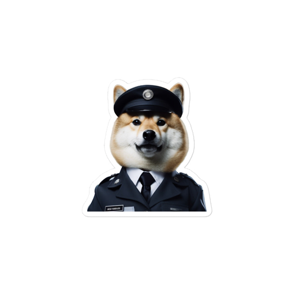 Shiba Inu Security Officer Sticker - Stickerfy.ai