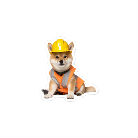 Shiba Inu Contractor Sticker - Stickerfy.ai