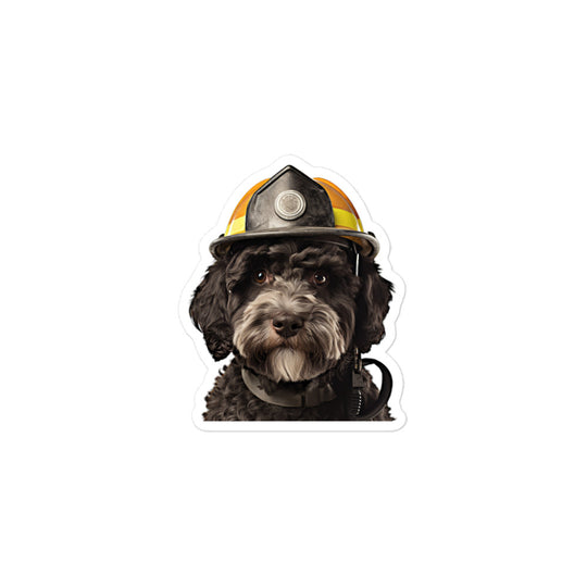 Portuguese Water Firefighter Sticker - Stickerfy.ai