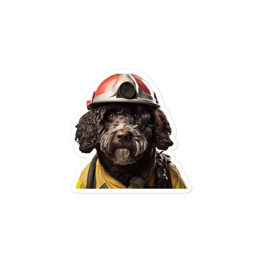 Portuguese Water Firefighter Sticker - Stickerfy.ai