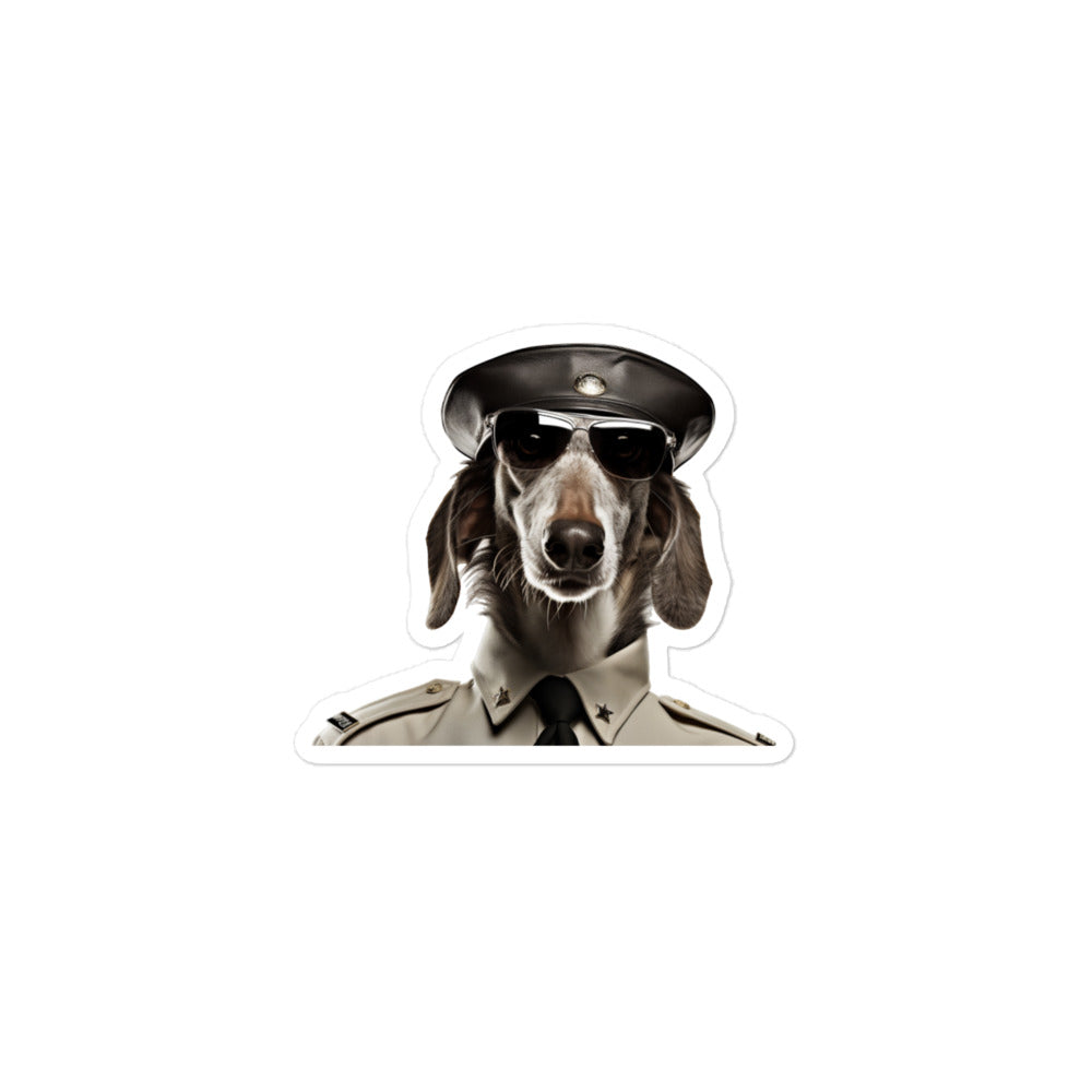 Saluki Security Officer Sticker - Stickerfy.ai