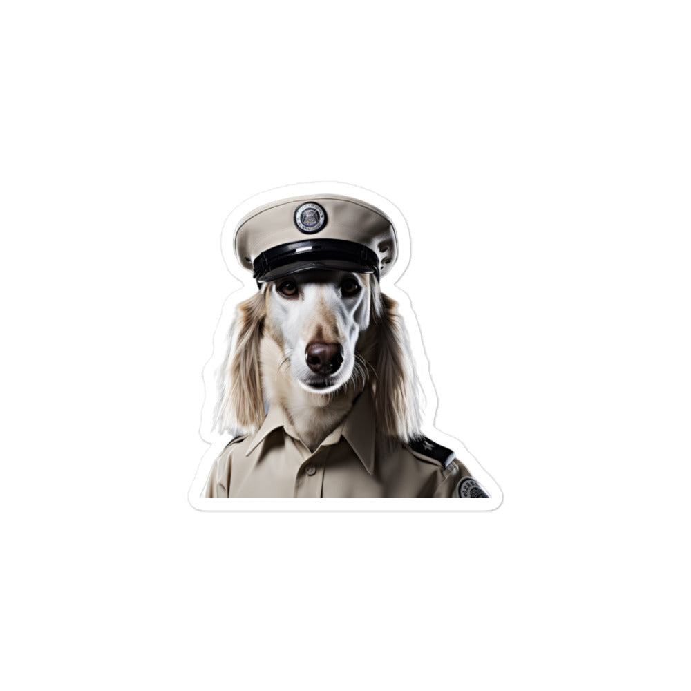 Saluki Security Officer Sticker - Stickerfy.ai