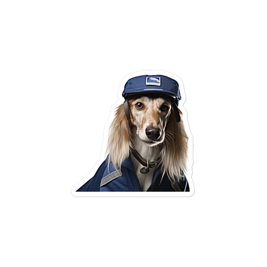 Saluki Mail Carrier Sticker - Stickerfy.ai