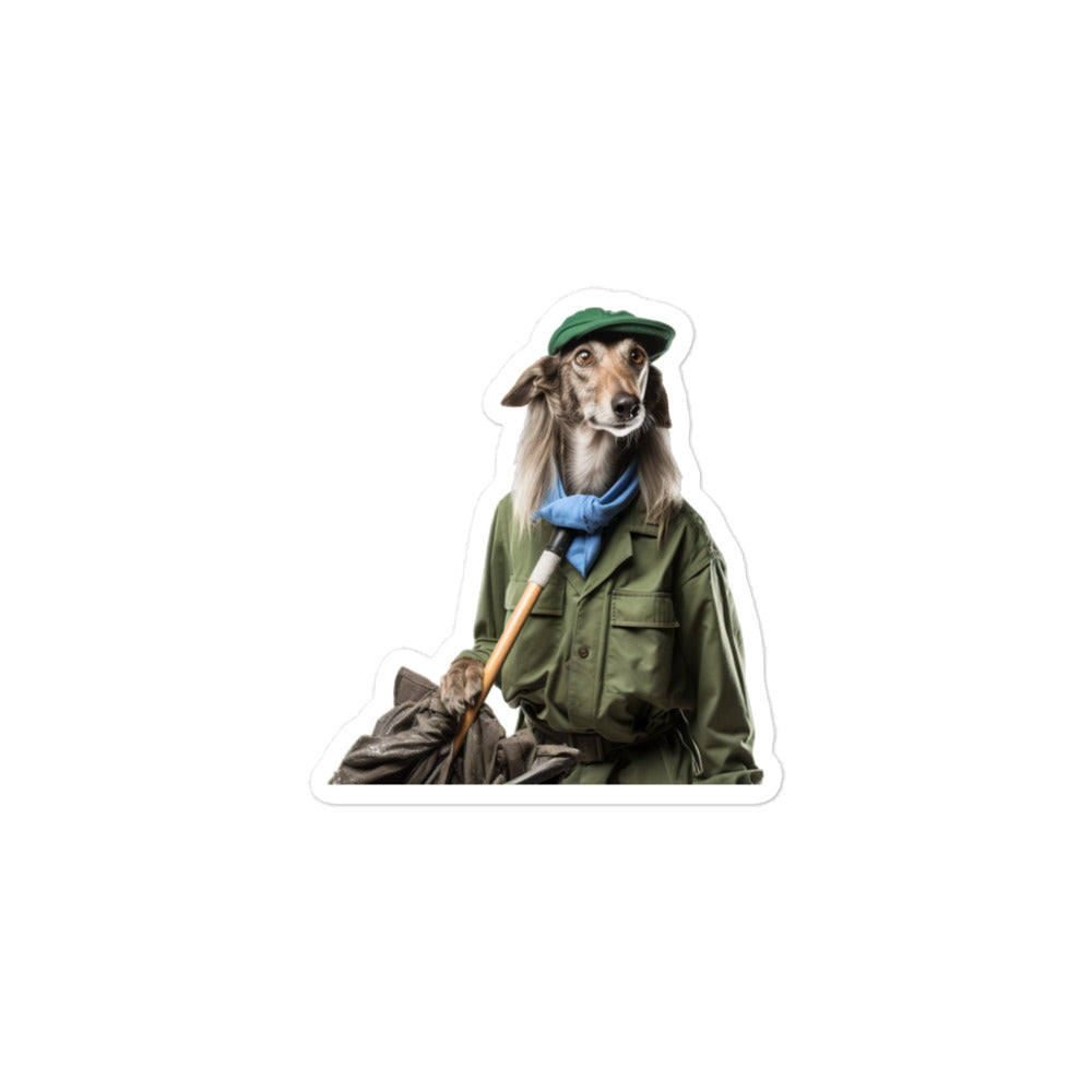Saluki Janitor Sticker - Stickerfy.ai
