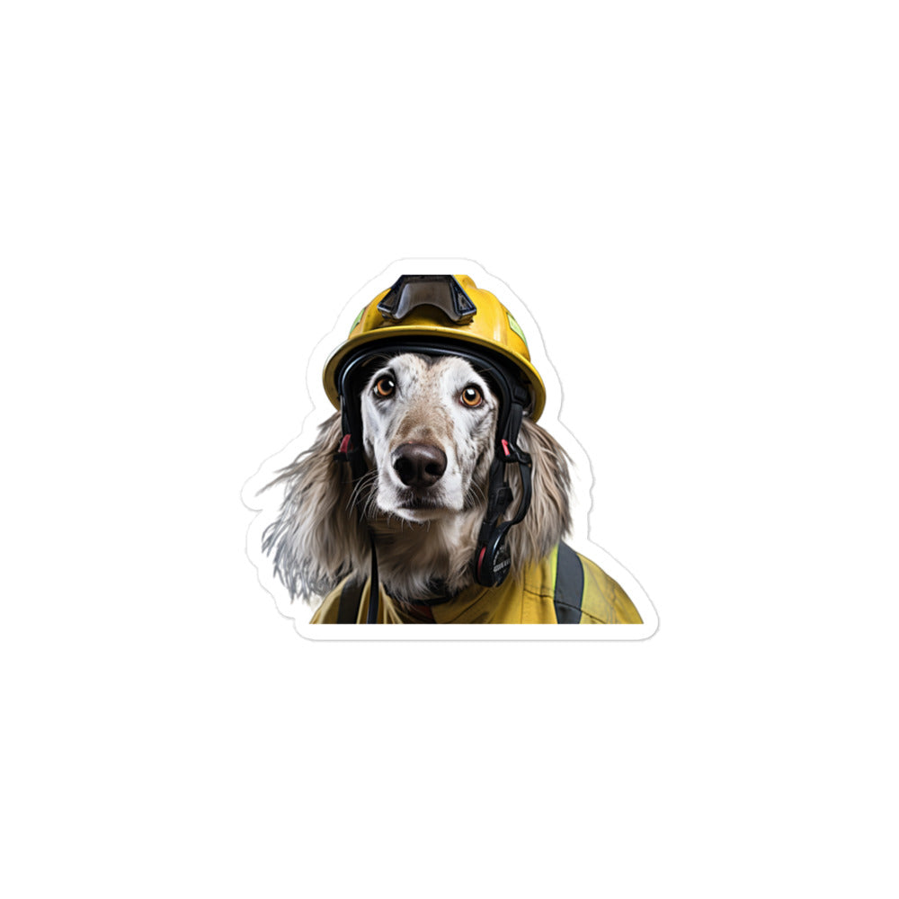 Saluki Firefighter Sticker - Stickerfy.ai