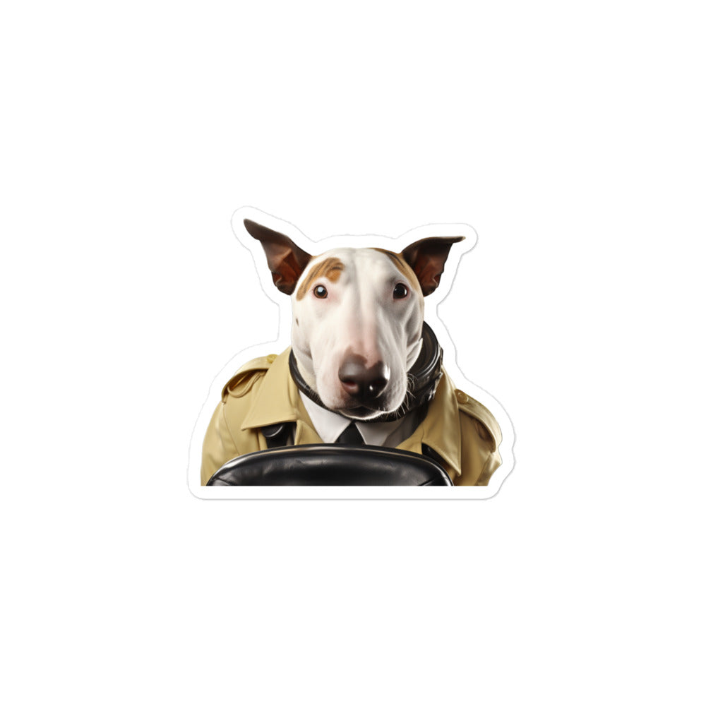 Bull Terrier Transit Operator Sticker - Stickerfy.ai