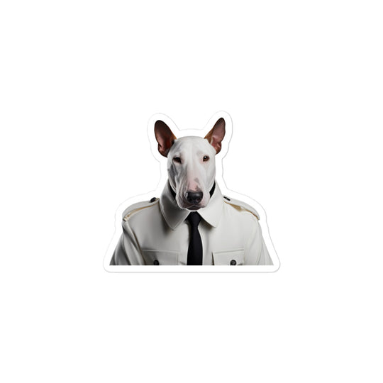 Bull Terrier Security Officer Sticker - Stickerfy.ai