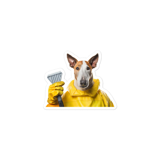 Bull Terrier Janitor Sticker - Stickerfy.ai