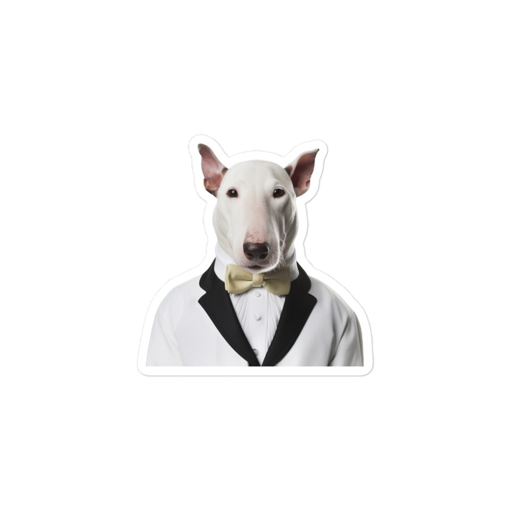 Bull Terrier Hotel Staff Sticker - Stickerfy.ai