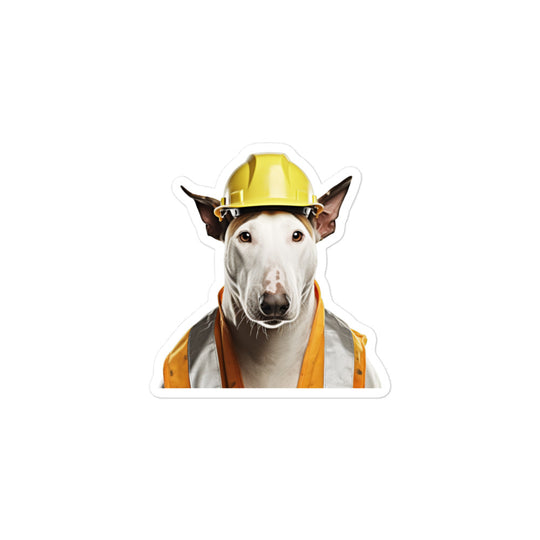 Bull Terrier Contractor Sticker - Stickerfy.ai