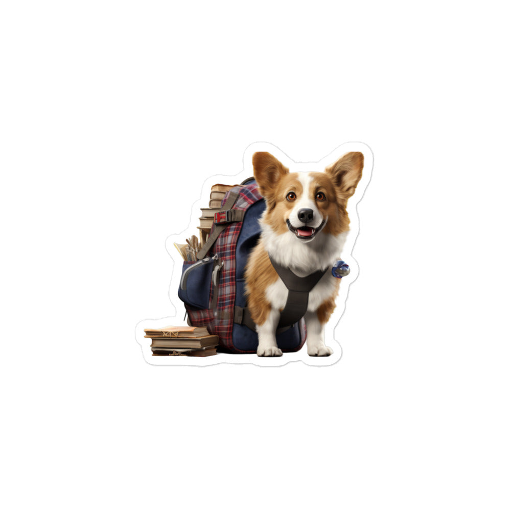 Welsh Corgi Student Sticker - Stickerfy.ai