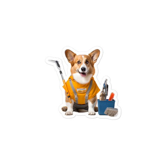 Welsh Corgi Janitor Sticker - Stickerfy.ai